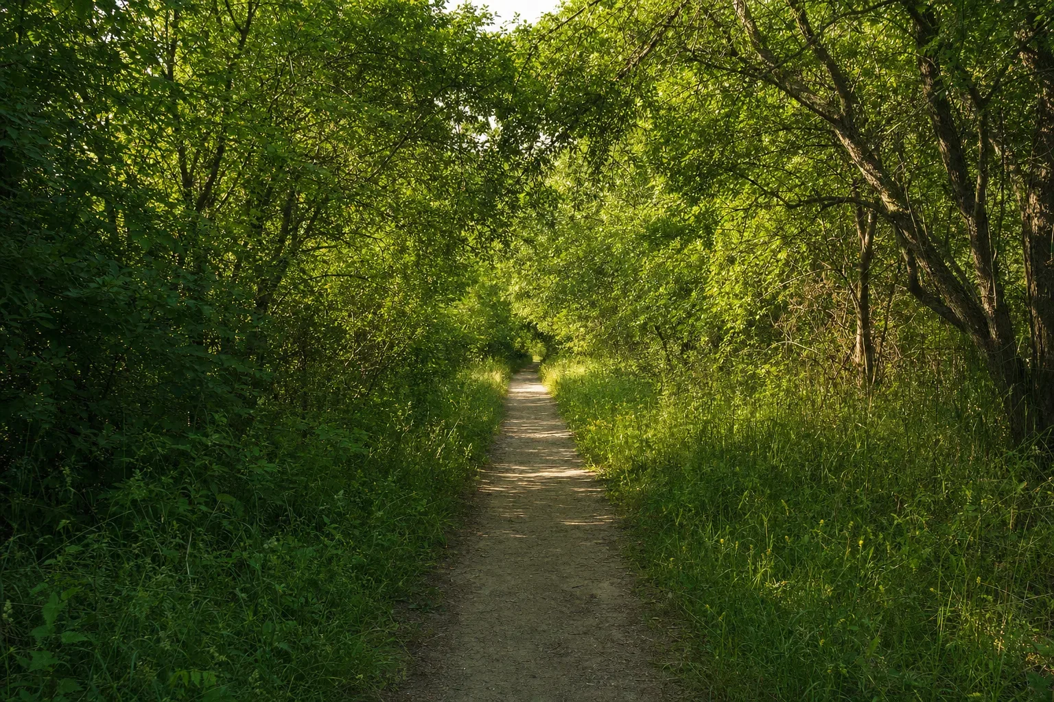 Caminho reto e claro em plena luz do dia, evocando integridade e segurança